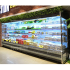 Thị trường siêu thị thẳng đứng Showcase sữa hiển thị Multi Deck mở máy lạnh